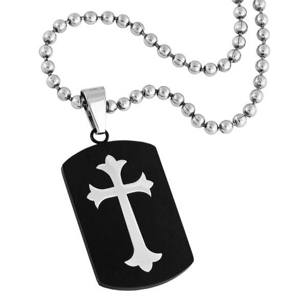  Men's Dog Tag Pendant Necklace, Stainless Steel