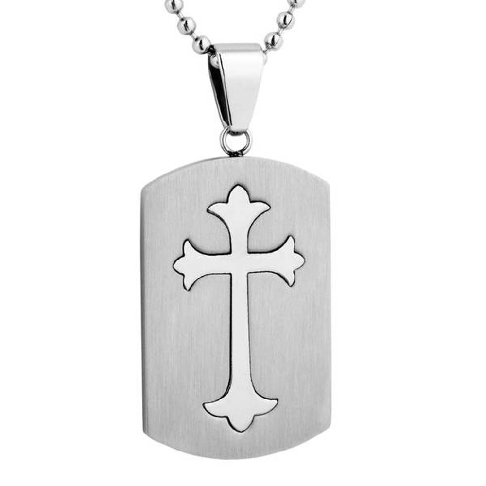  Men's Dog Tag Pendant Necklace, Stainless Steel