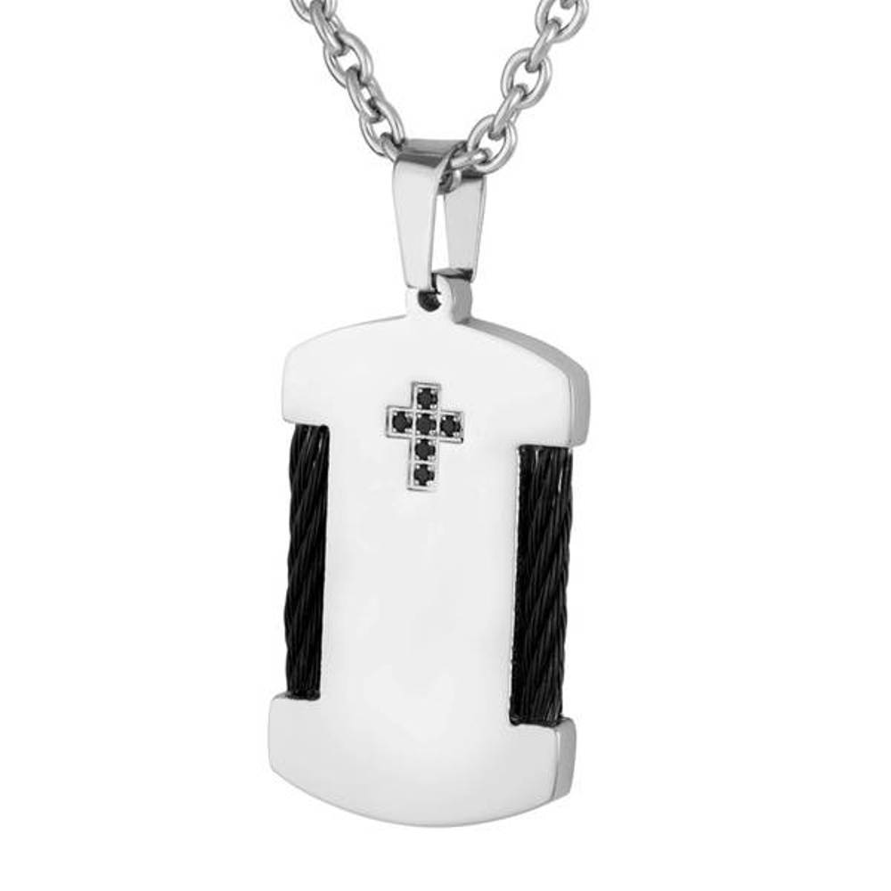  Men's Dog Tag Pendant Necklace, Stainless Steel