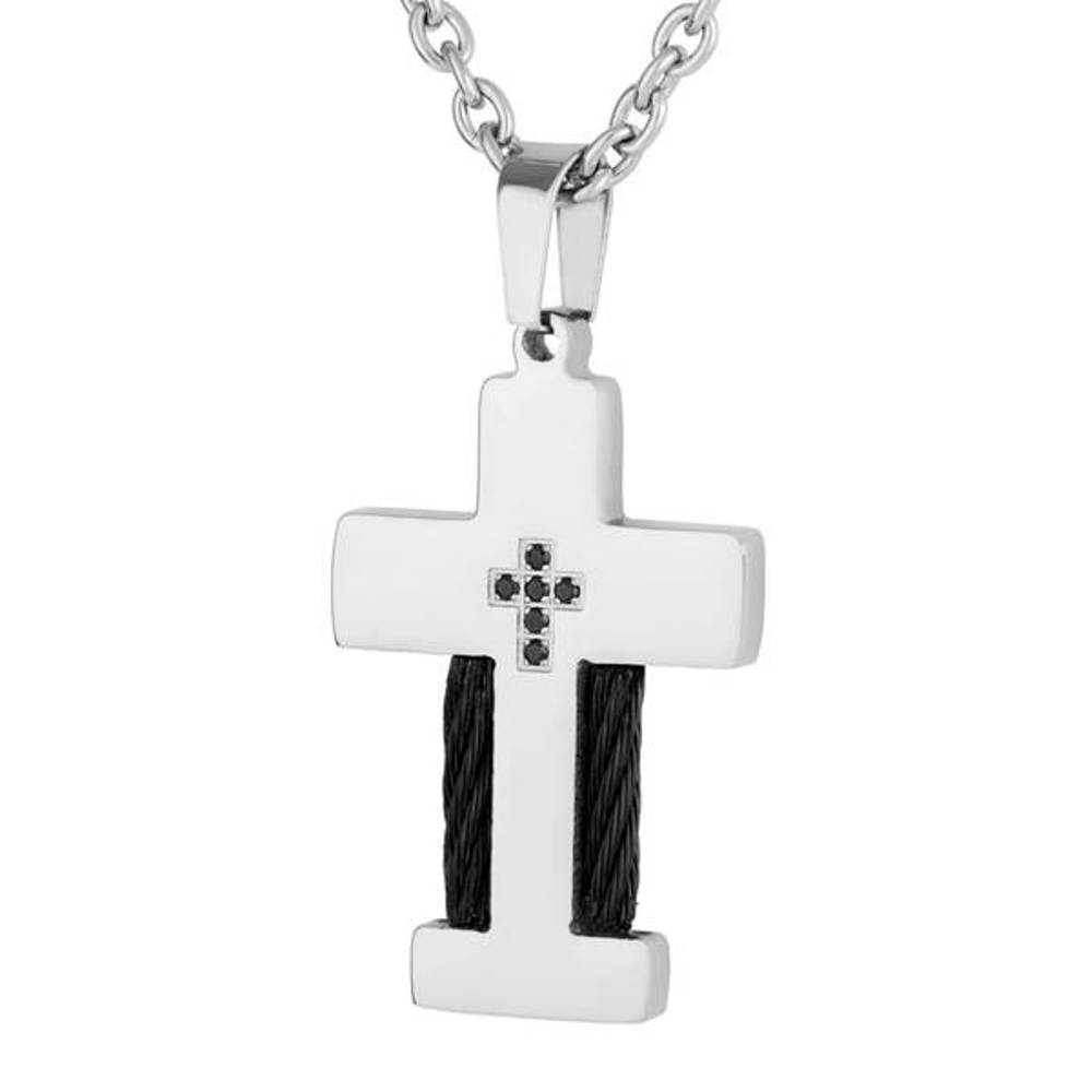  Men's Dog Tag Pendant Necklace, Stainless Steel