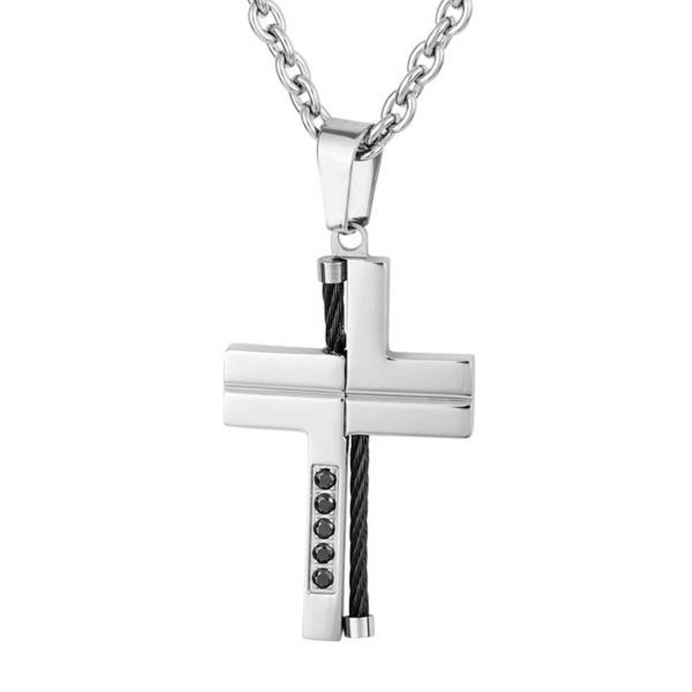  Men's Dog Tag Pendant Necklace, Stainless Steel