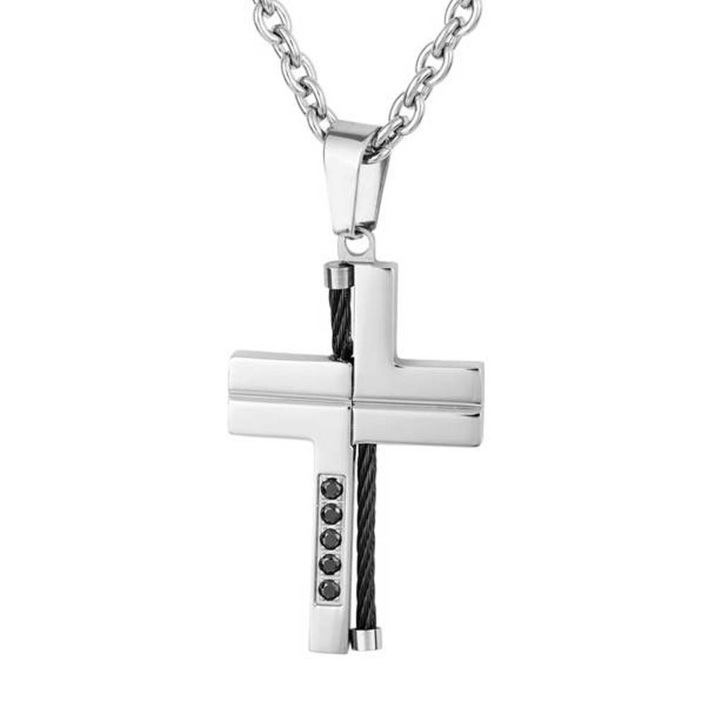  Men's Dog Tag Pendant Necklace, Stainless Steel