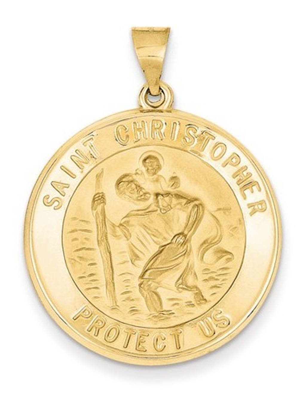 14k Yellow Gold St.Christopher Medal Pendant (35X26MM)