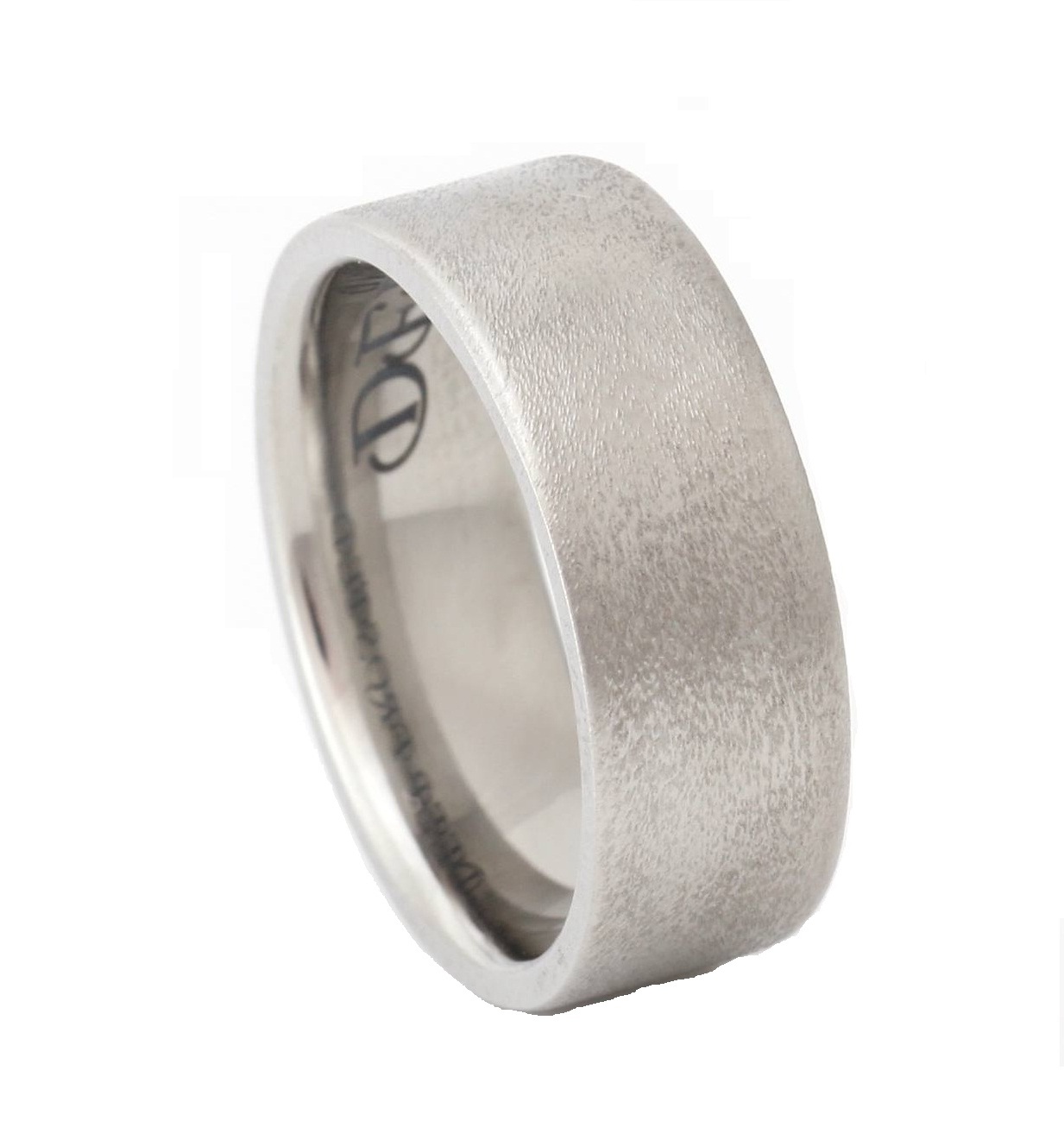 MDeep Frost 6mm Comfort-Fit Flat Titanium Wedding Band.