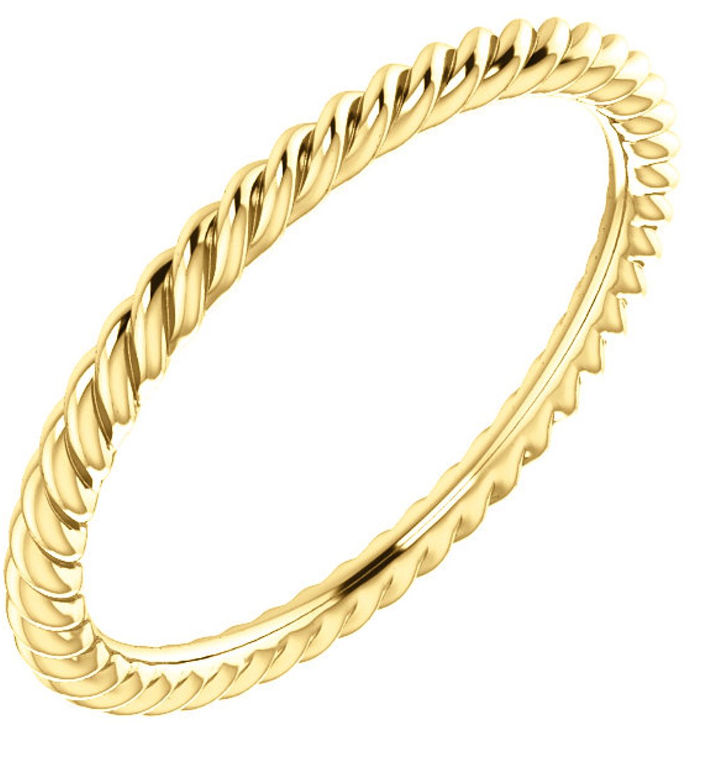 Skinny Rope Comfort Fit Band, 10k Yellow Gold 