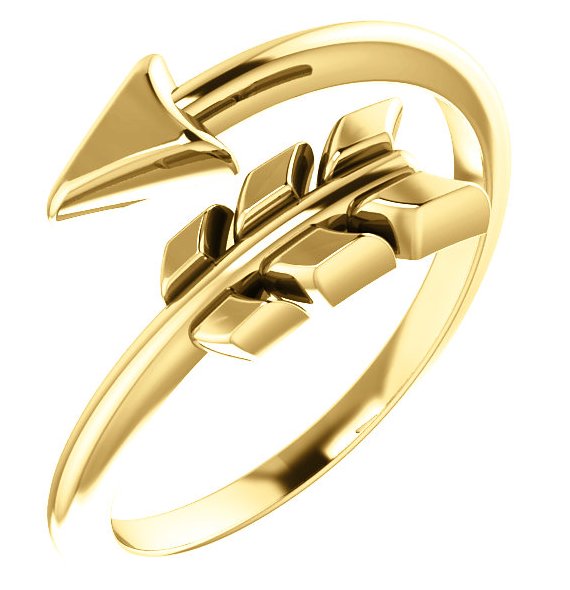 Bypass Arrow Ring, 14k Yellow Gold