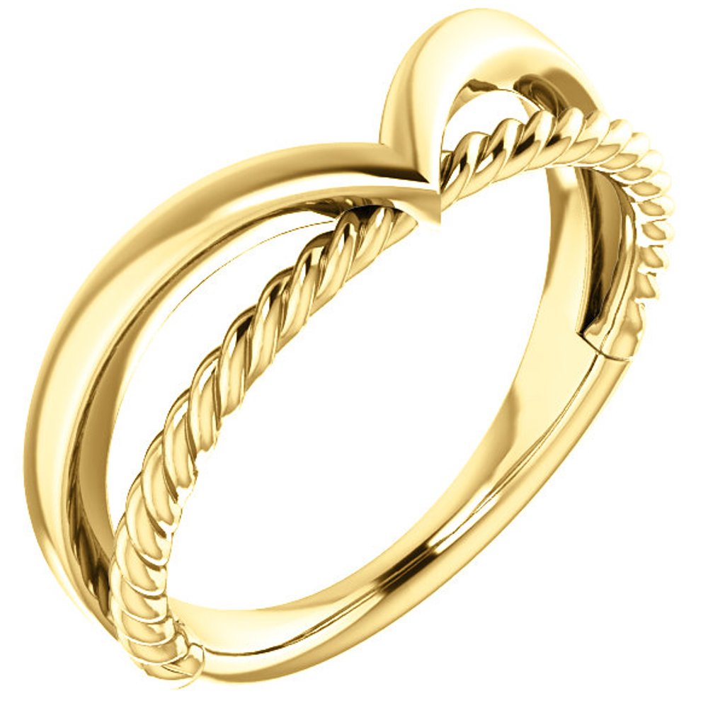 Negative Space Rope Ring, 14k Yellow Gold 