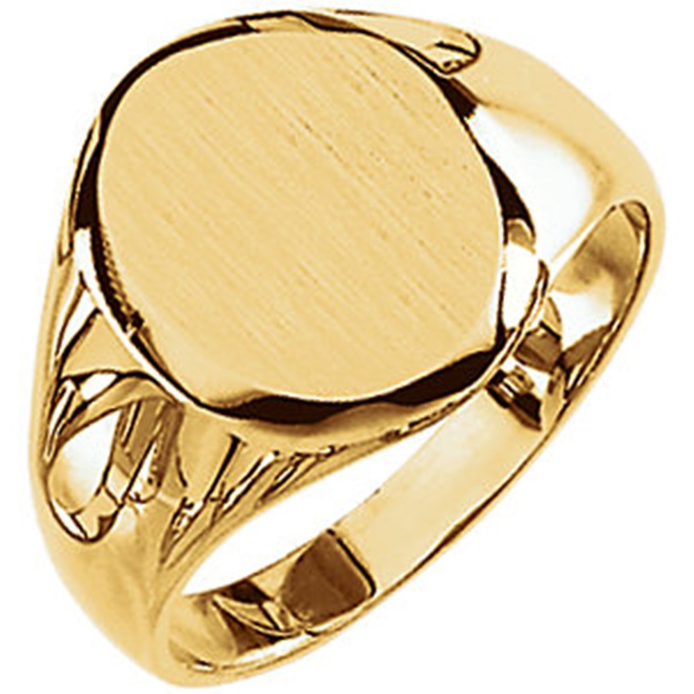 10K Yellow 13.25x10.75mm Men's Closed Back Signet Ring