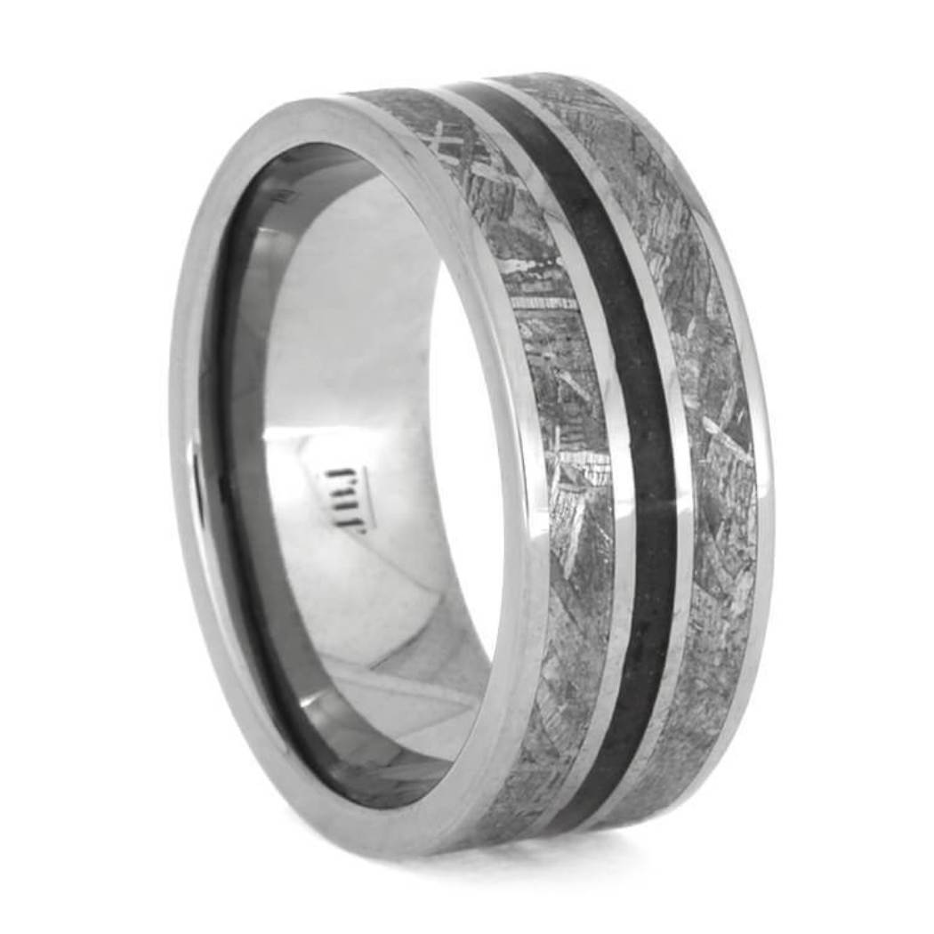 Gibeon Meteorite Onyx 6mm Titanium Comfort-Fit Ring