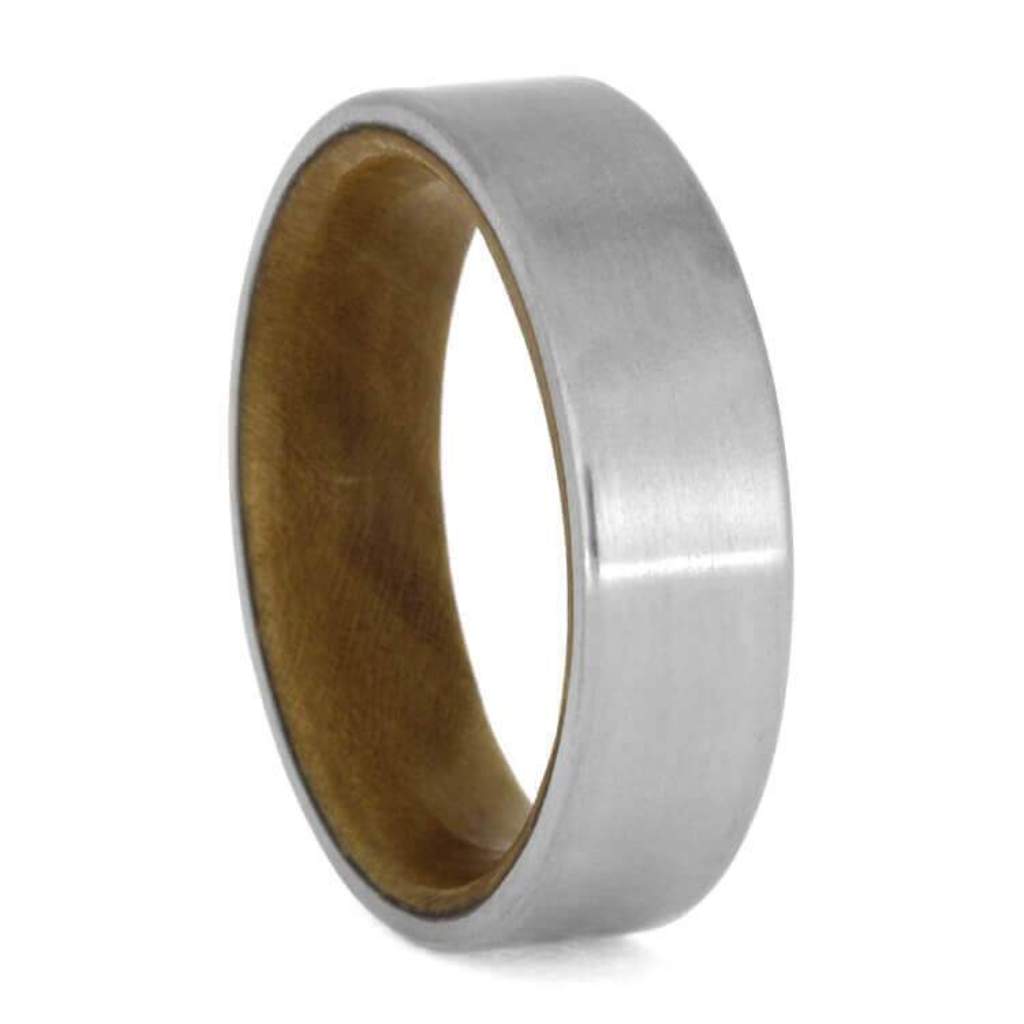 Sindora Wood 6mm Matte Titanium Comfort-Fit Wedding Band