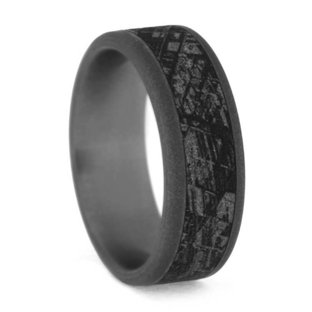 Mimetic Meteorite 6mm Matte Titanium Comfort-Fit Ring