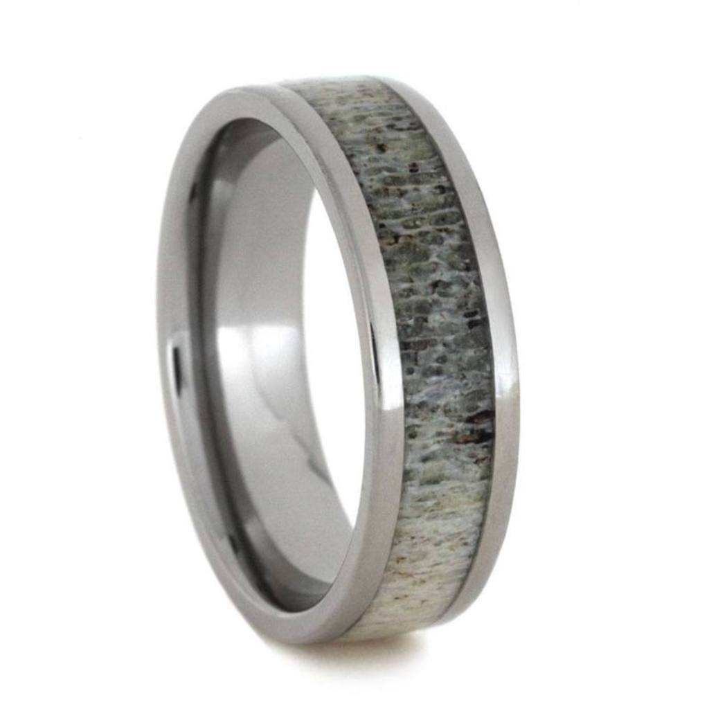 Handmade Antler Tungsten Wedding Band