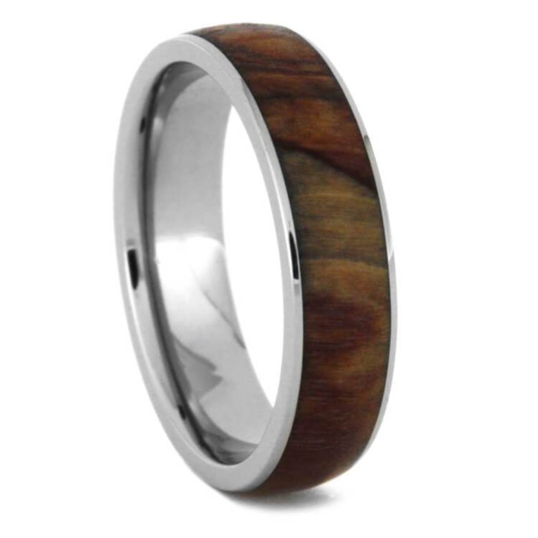 Petrified Wood 6mm Titanium Comfort-Fit Wedding Band