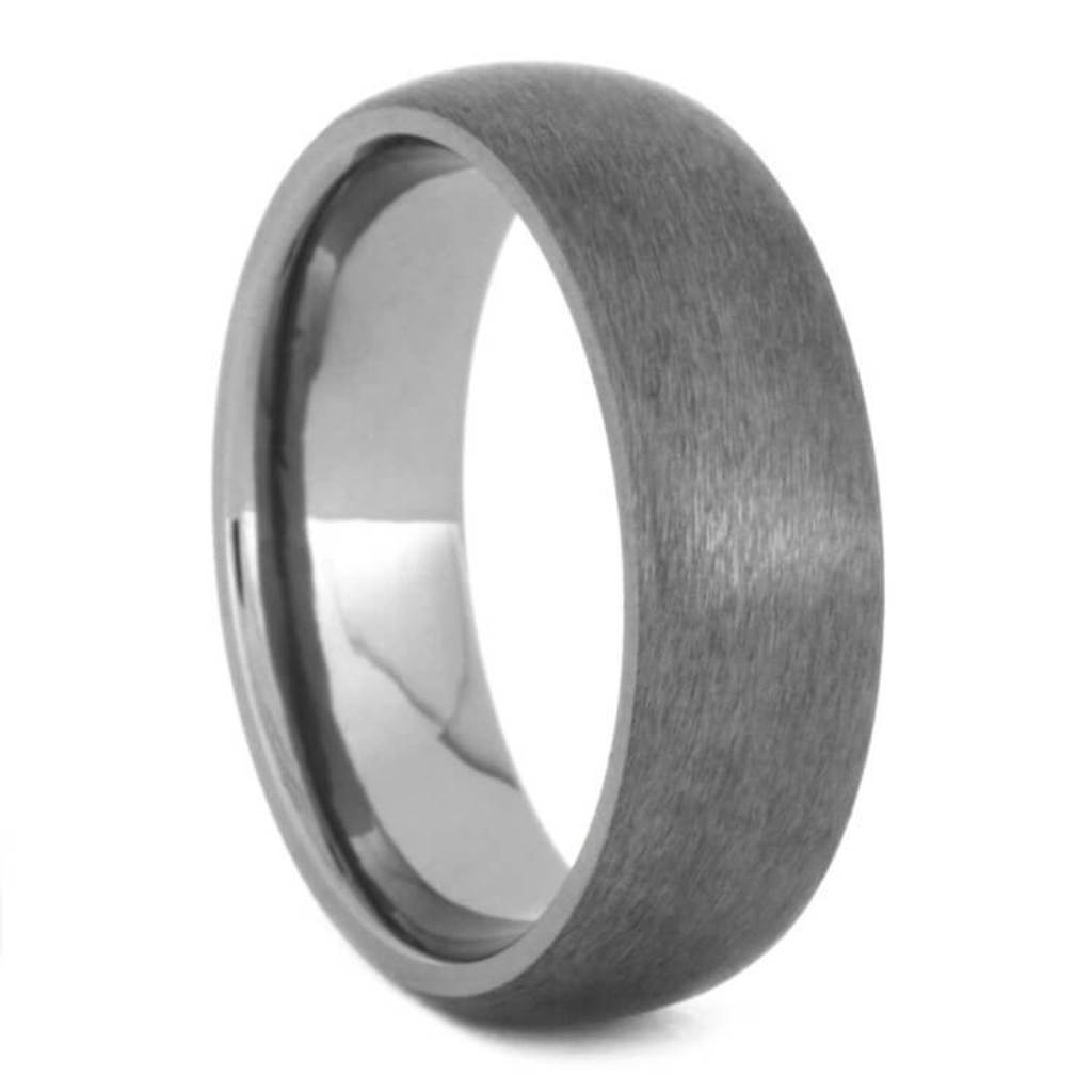Tungsten Carbide Wedding Band With A Satin Ring Finish