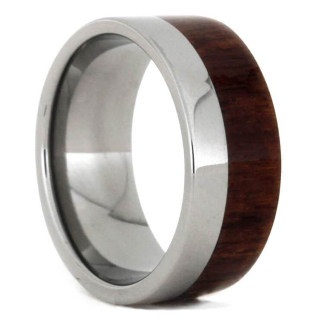 Bolivian Rosewood 8mm Titanium Comfort-Fit Wedding Band