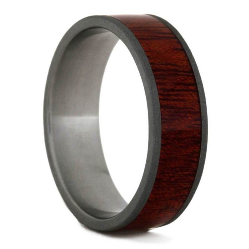 Bloodwood 8mm Sandblasted Titanium Comfort-Fit Wedding Band