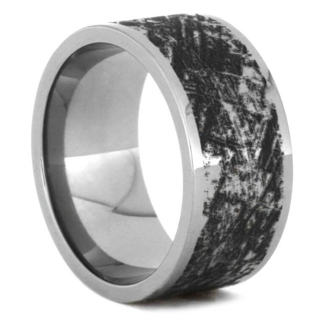 Mimetic Meteorite 10mm Titanium Comfort-Fit Wedding Band