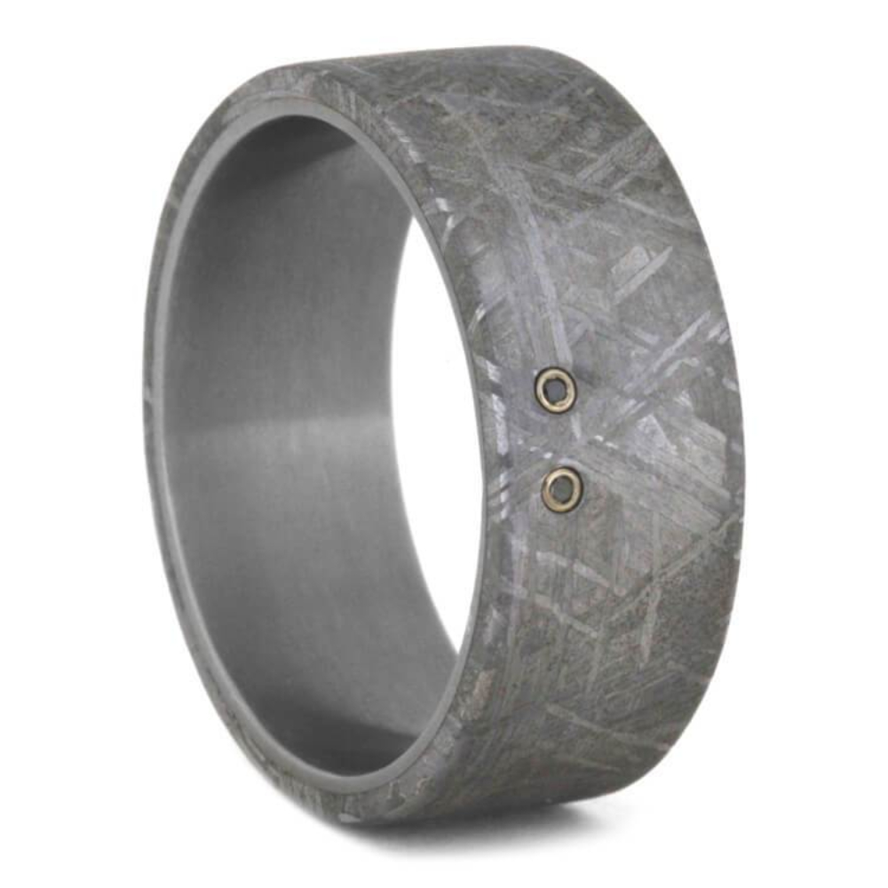 Black Diamond Gibeon Meteorite 9mm Matte Titanium Comfort-Fit Wedding Band