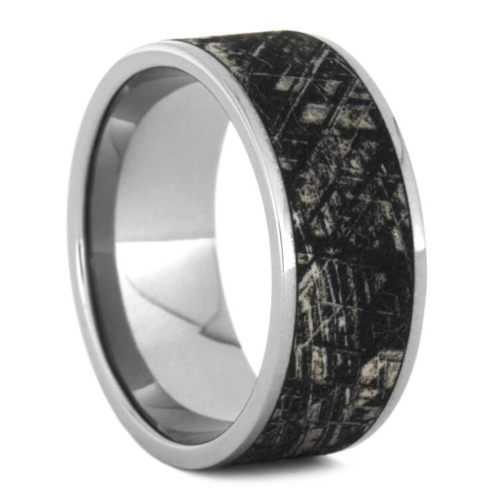 Mimetic Meteorite 10mm Titanium Comfort-Fit Wedding Band