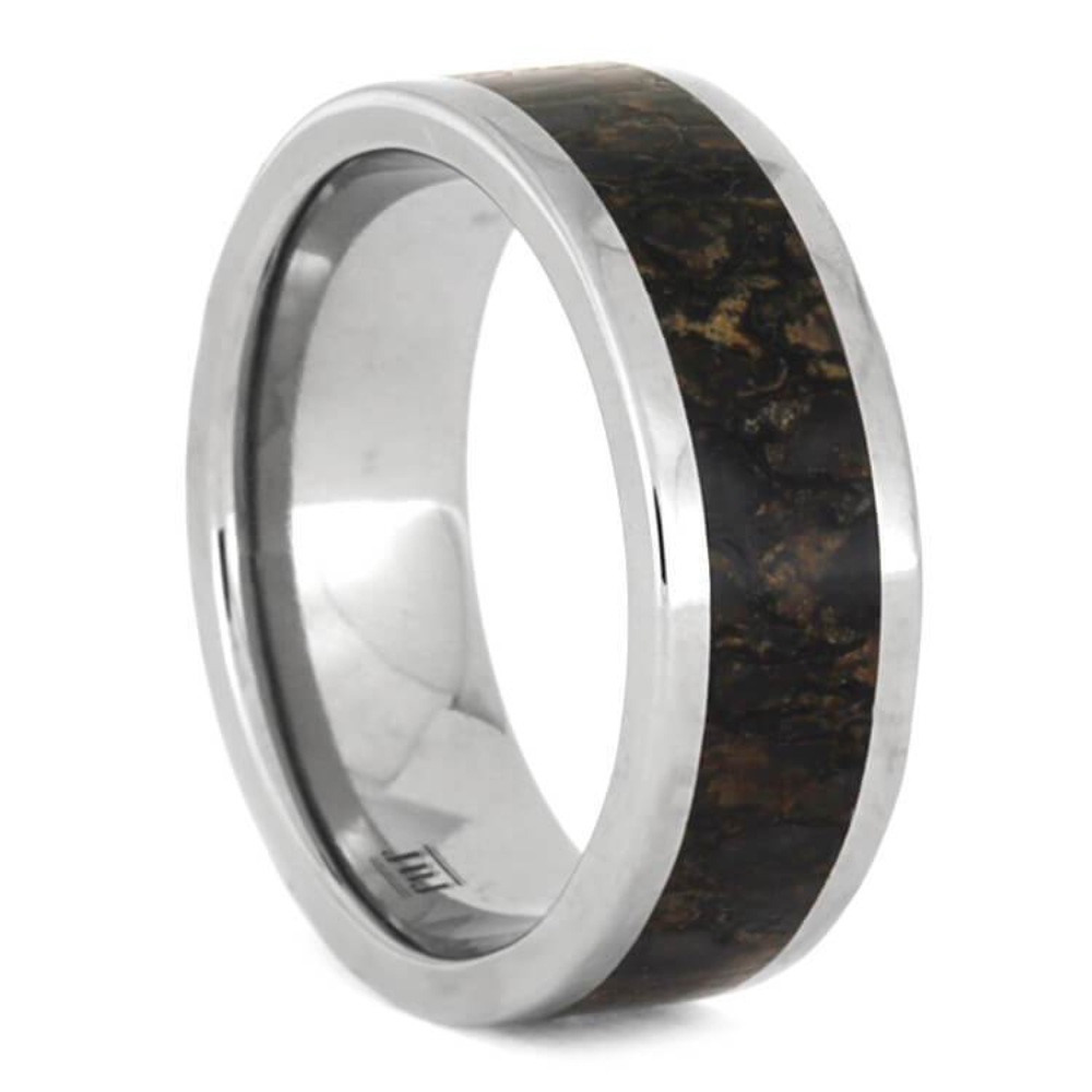 Dinosaur Bone 8mm Titanium Comfort-Fit Wedding Band