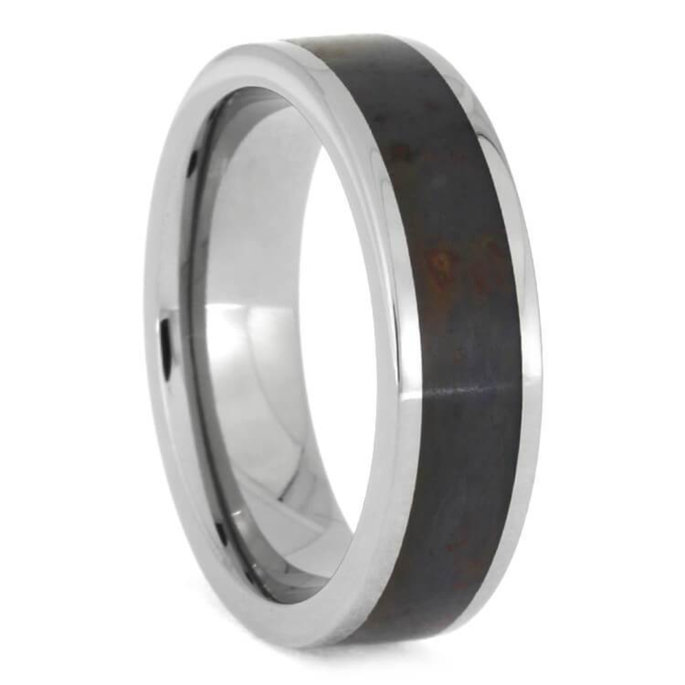 Petrified Wood 6mm Titanium Comfort-Fit Wedding Band