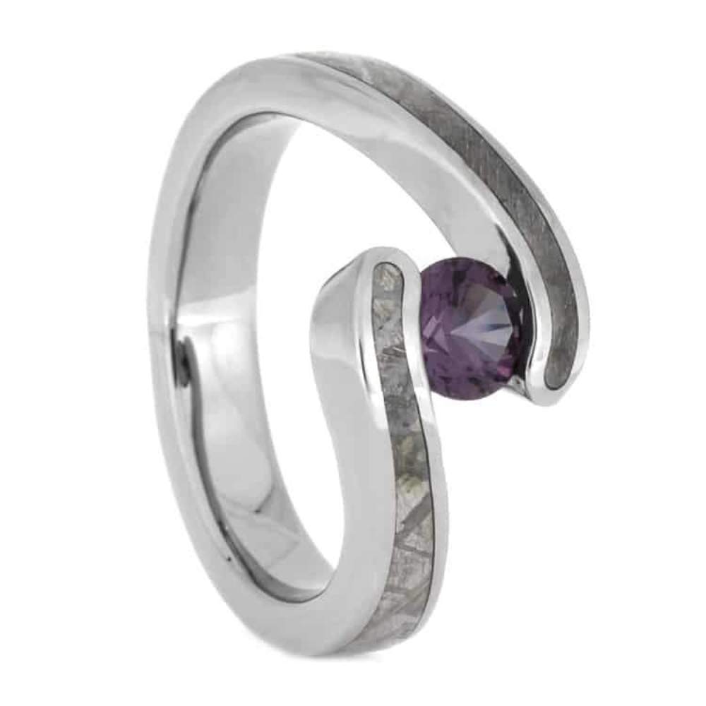 Alexandrite Gibeon Meteorite 10mm Titanium Engagement Ring