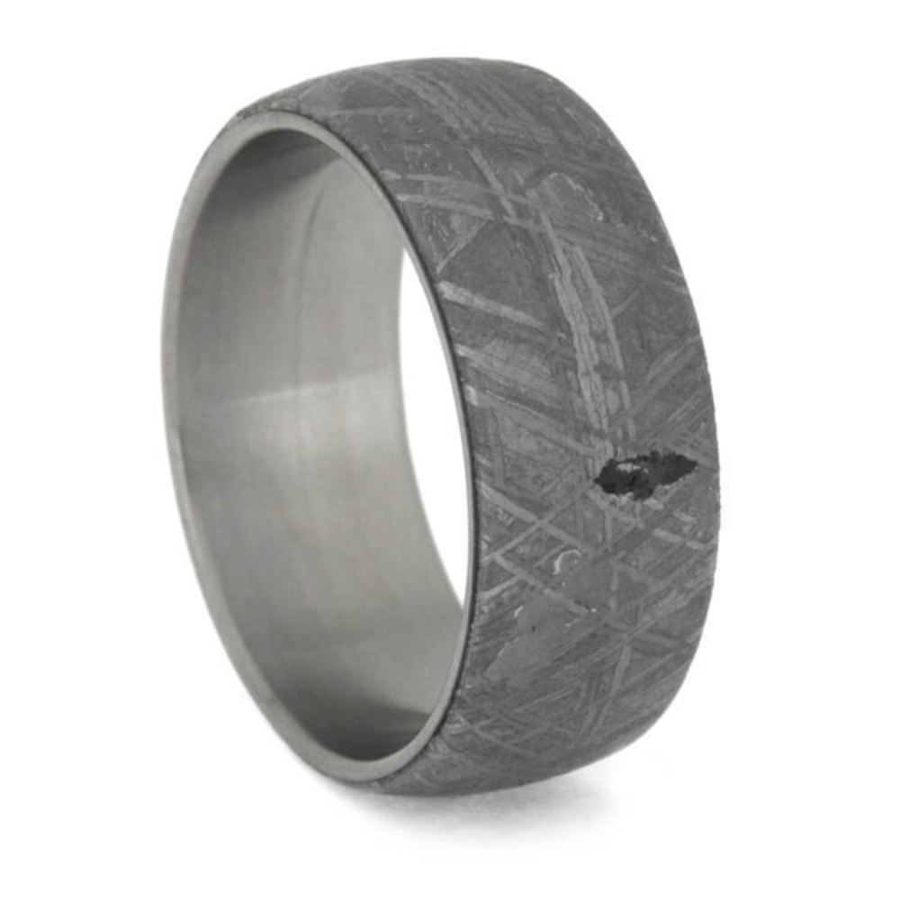 Gibeon Meteorite 9mm Matte Titanium Comfort-Fit Wedding Band 