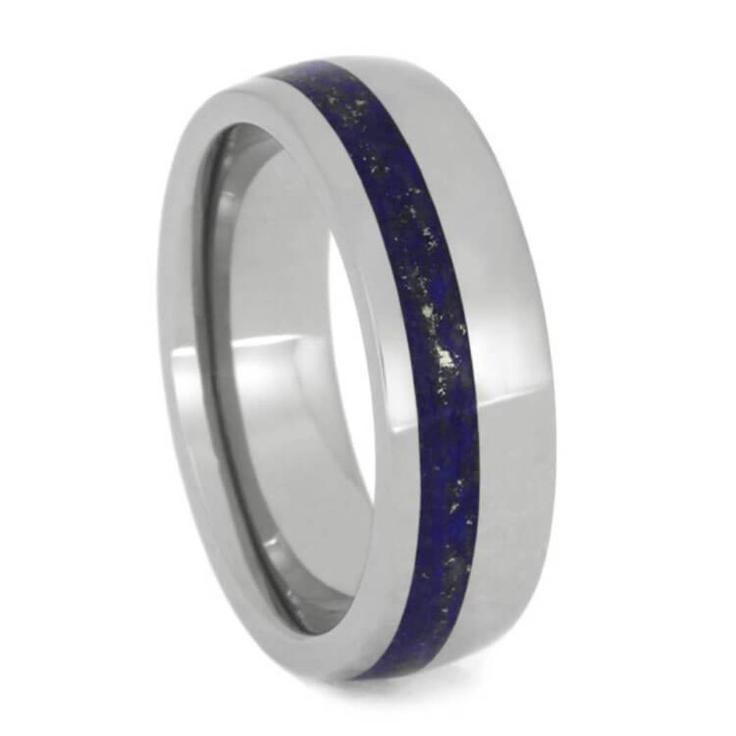 Lapis Lazuli 6mm Titanium Comfort-Fit Wedding Band