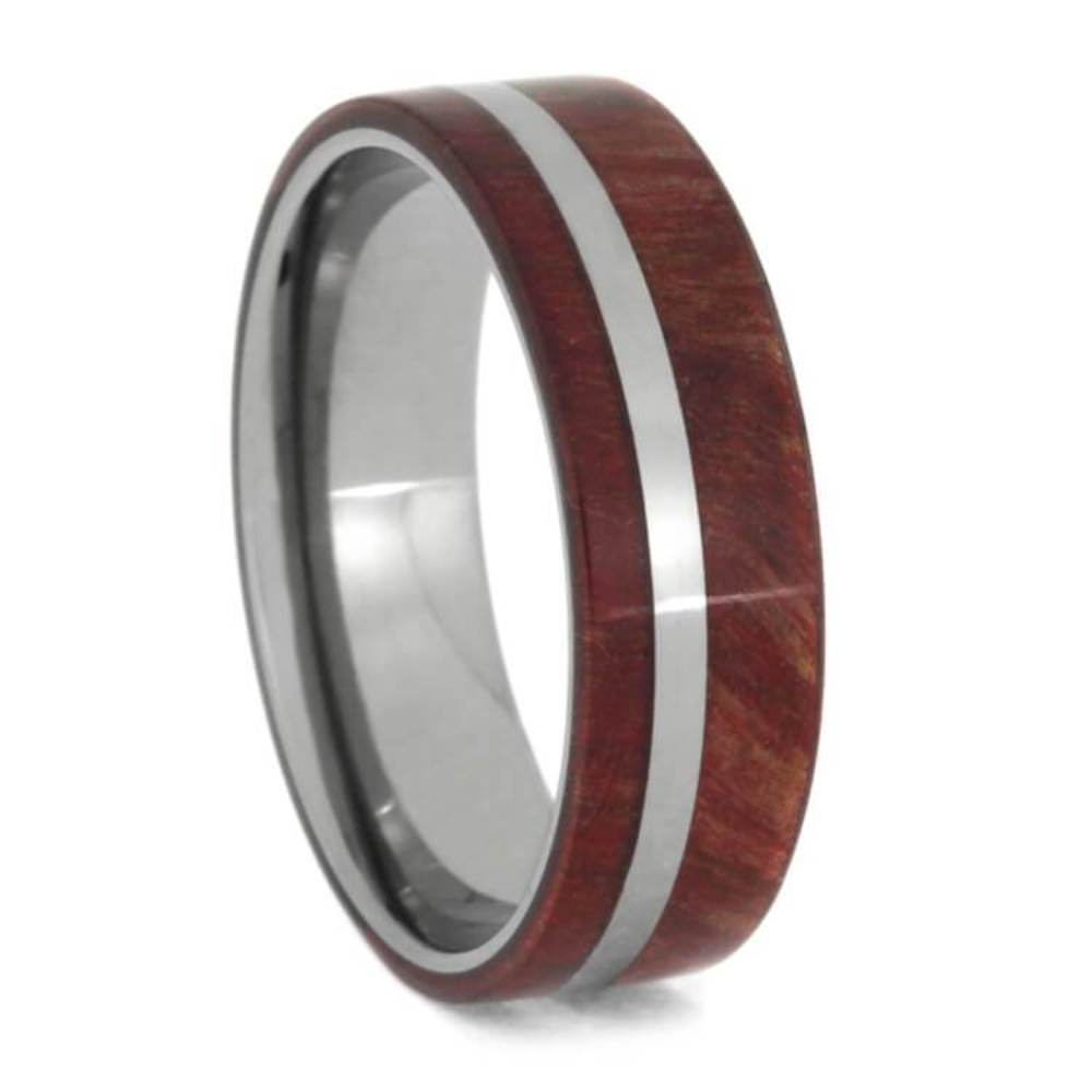 Ruby Redwood 7mm Matte Titanium Comfort-Fit Wedding Band 