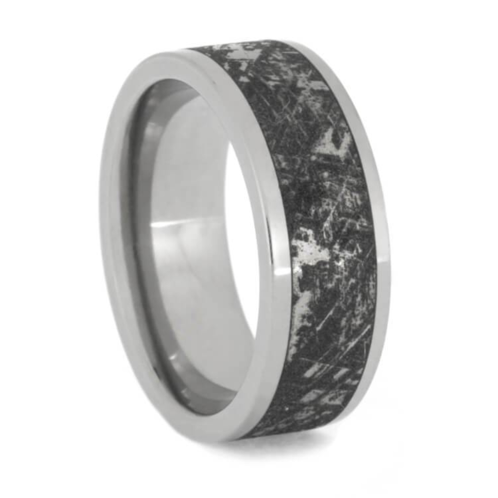 Mimetic Meteorite 7mm Titanium Comfort-Fit Wedding Band 