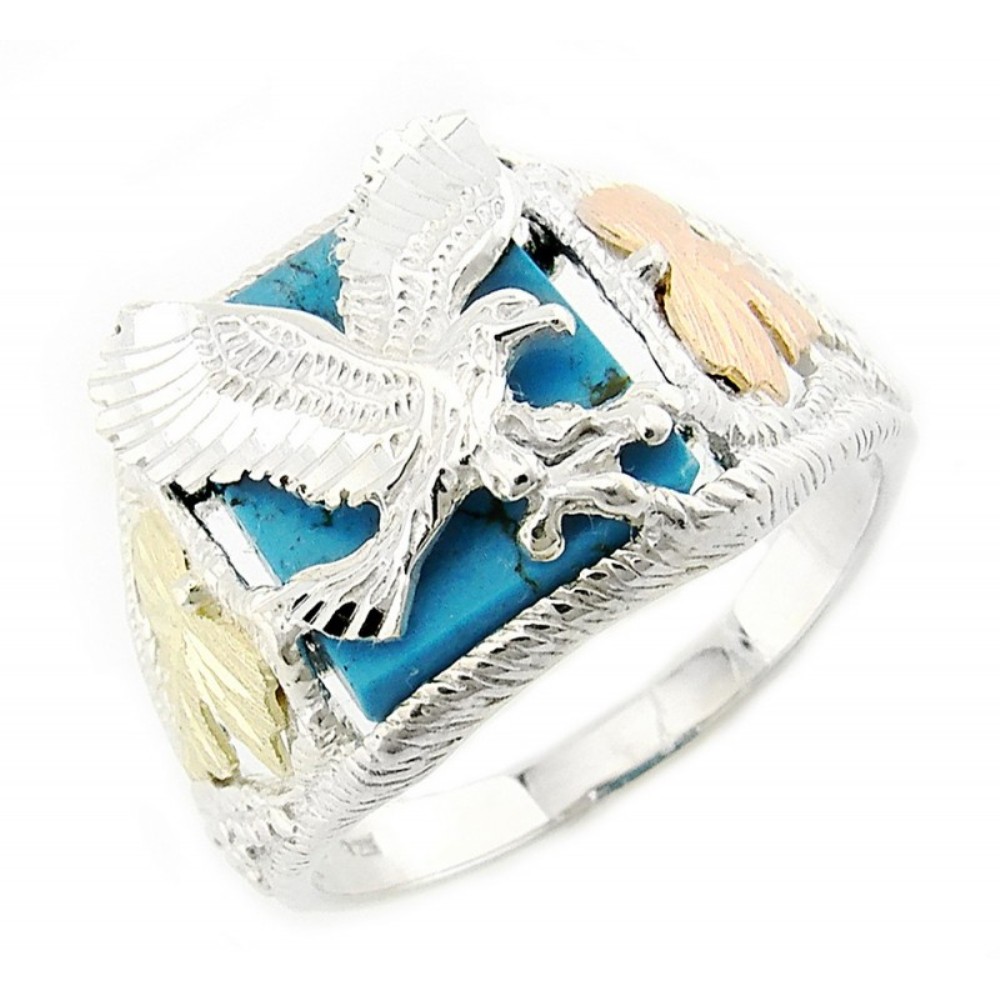 Eagle Ring with Turquoise, Sterling Silver
