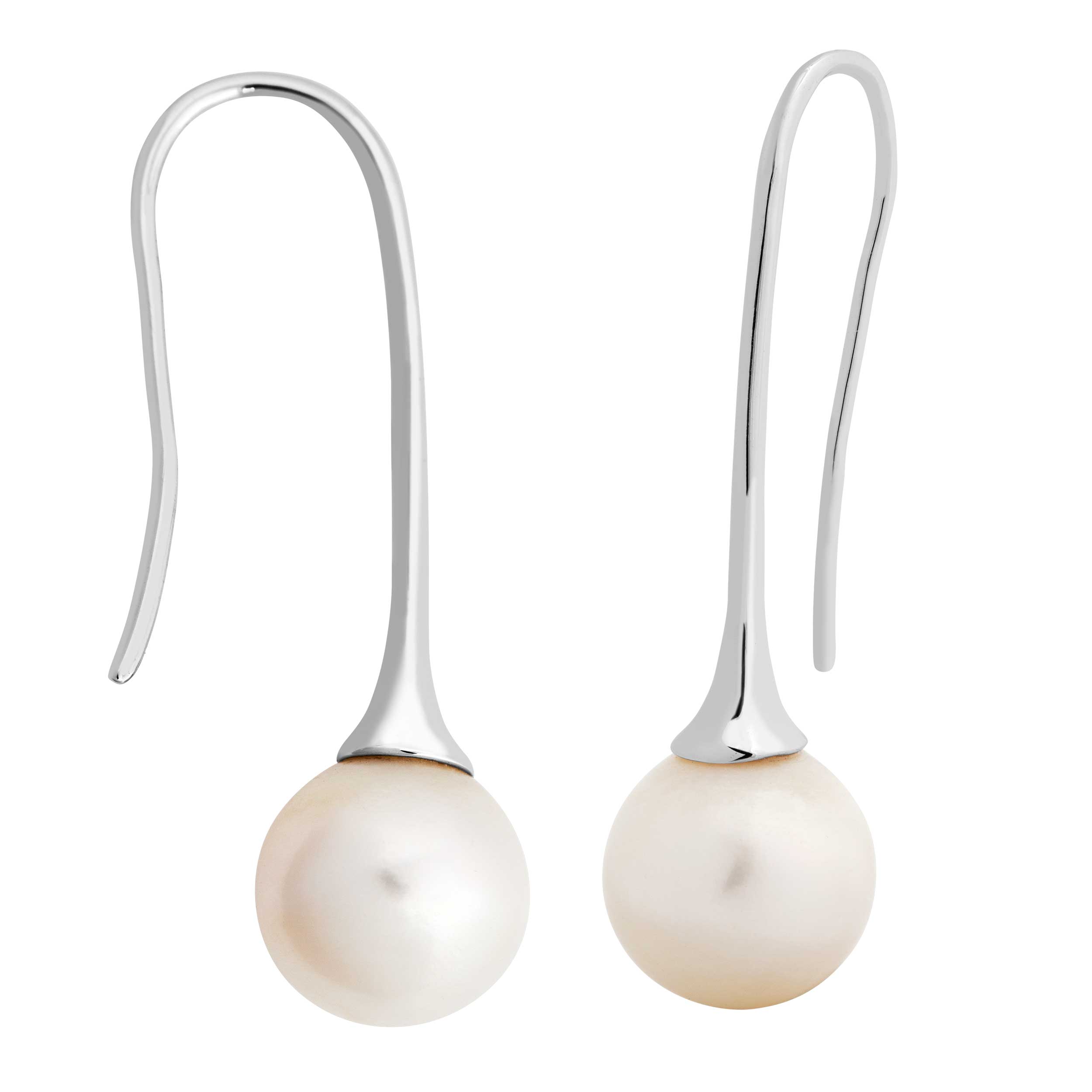 Lush Pearl Hook Earrings, Sterling Silver