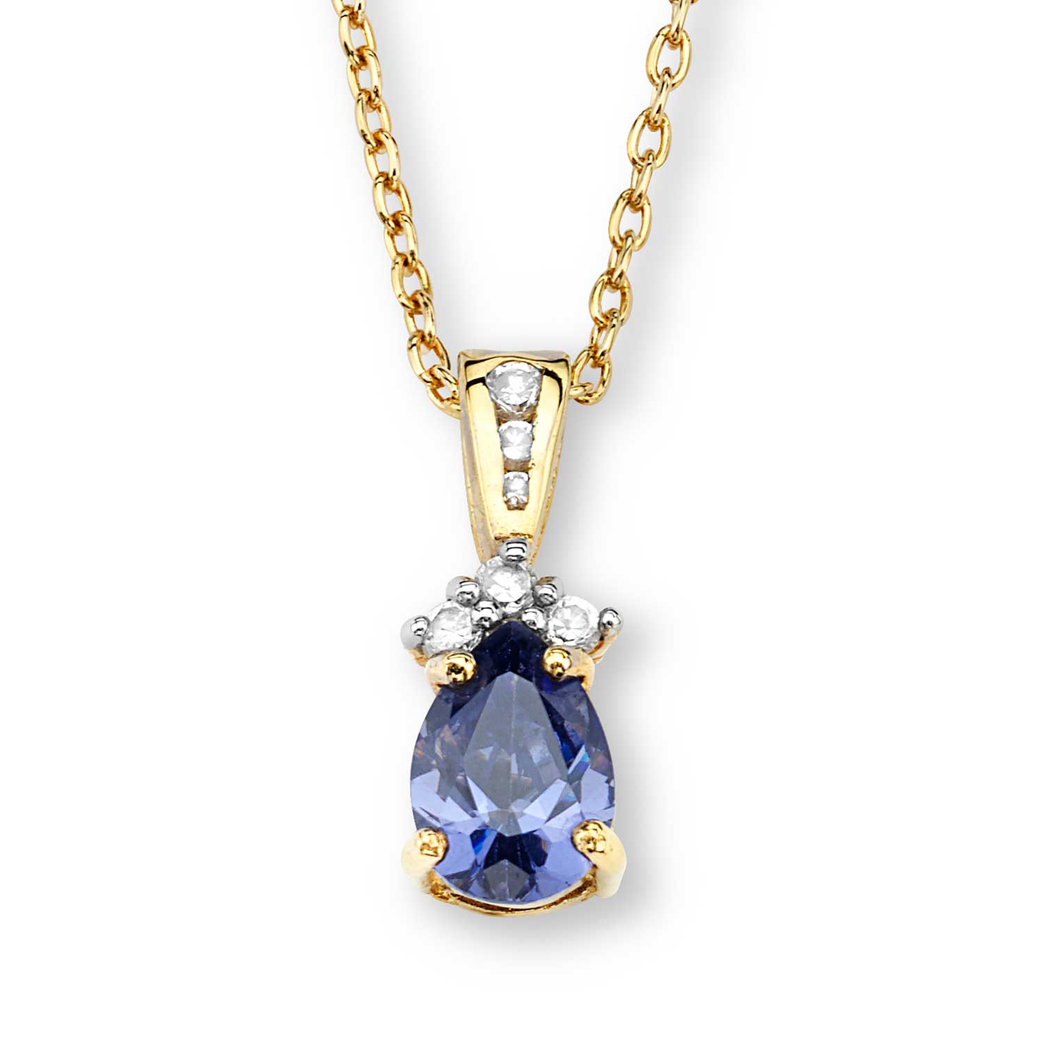Diamond Pendant Necklace, Sterling Silver. 