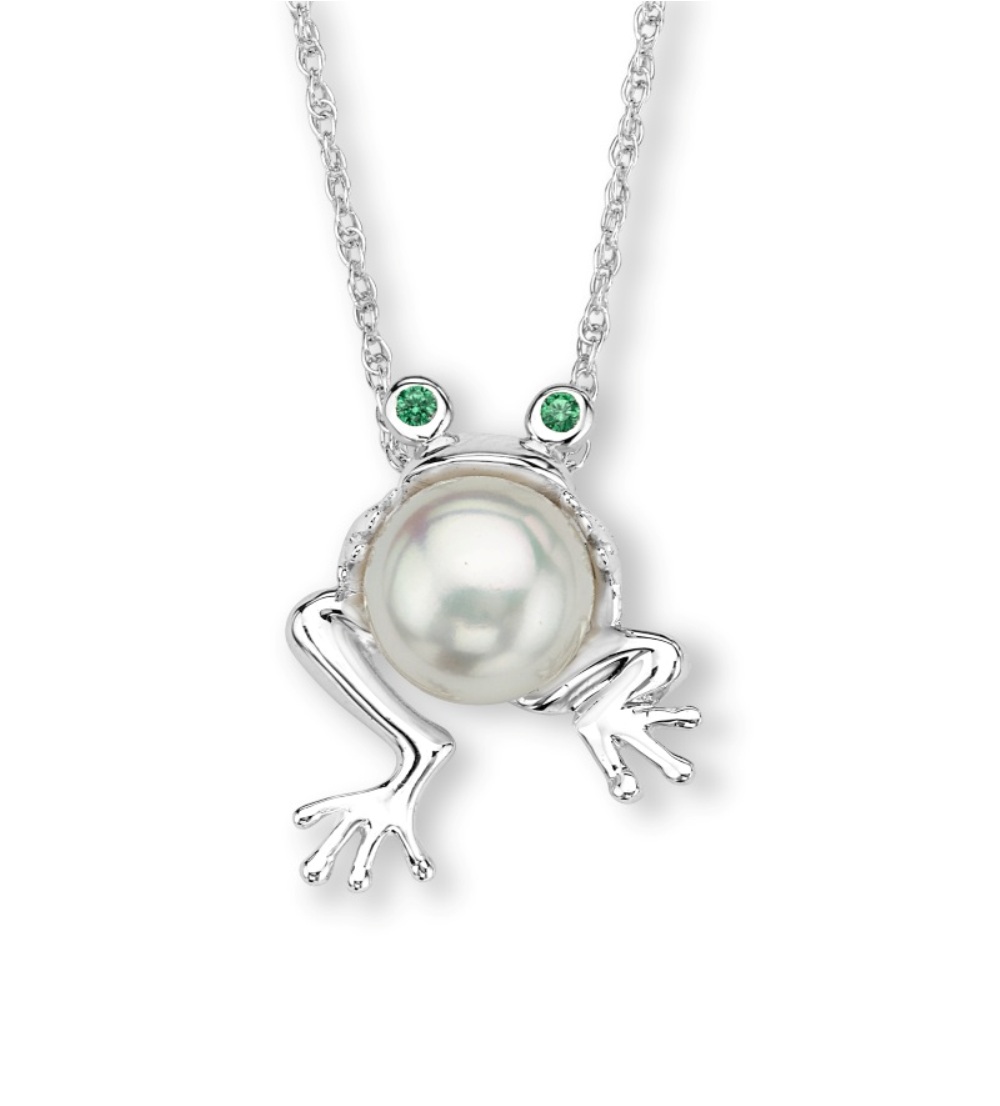 CZ Pendant Necklace, Rhodium Plated Sterling Silver