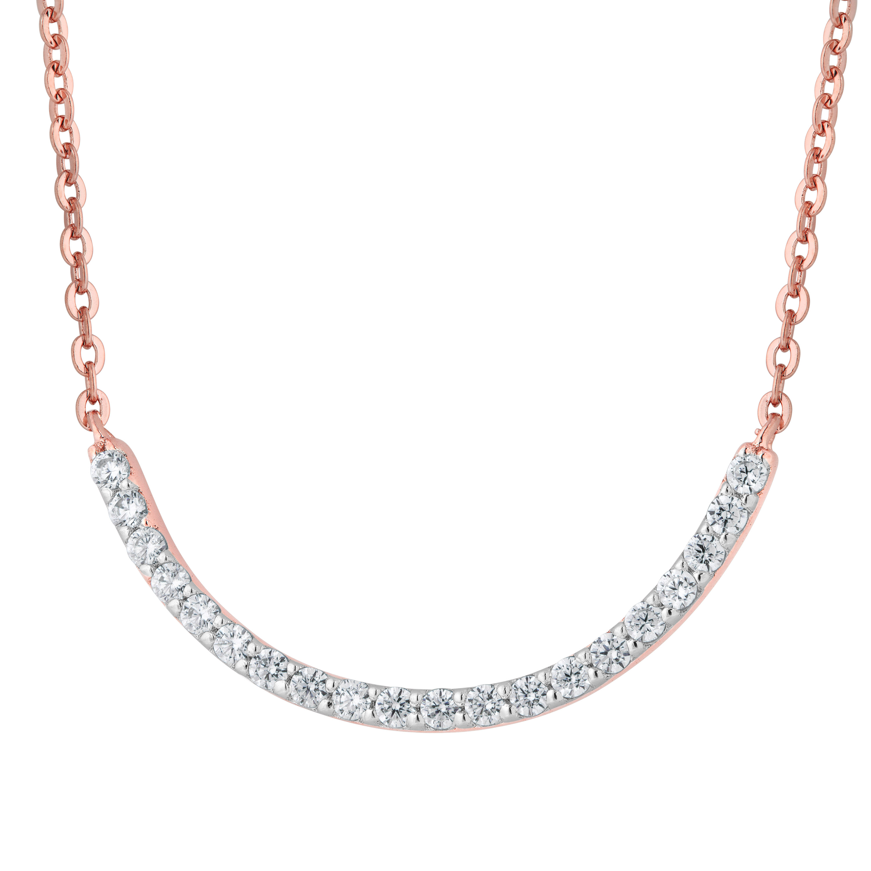 CZ Pendant Necklace, Rhodium Plated Sterling Silver