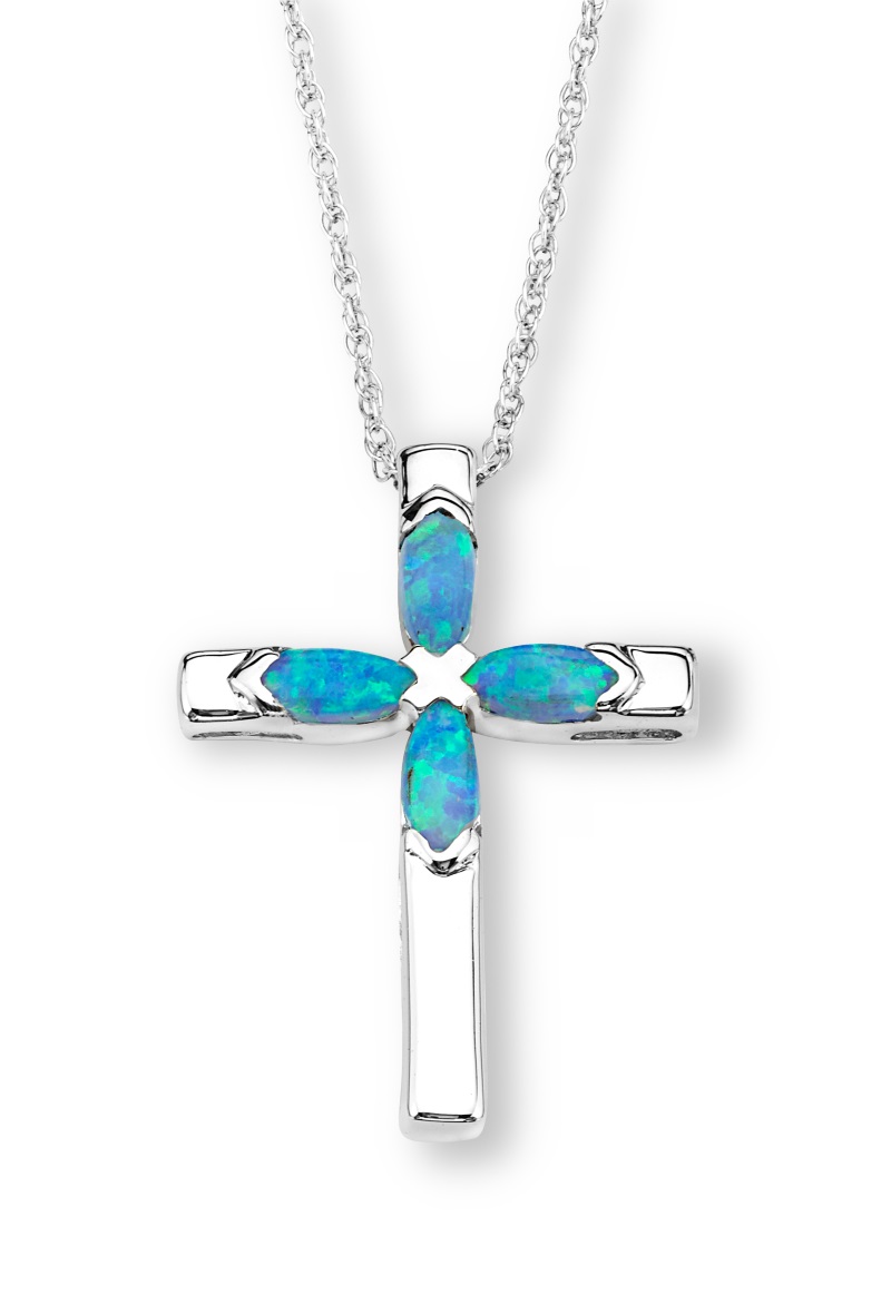 CZ Pendant Necklace, Rhodium Plated Sterling Silver