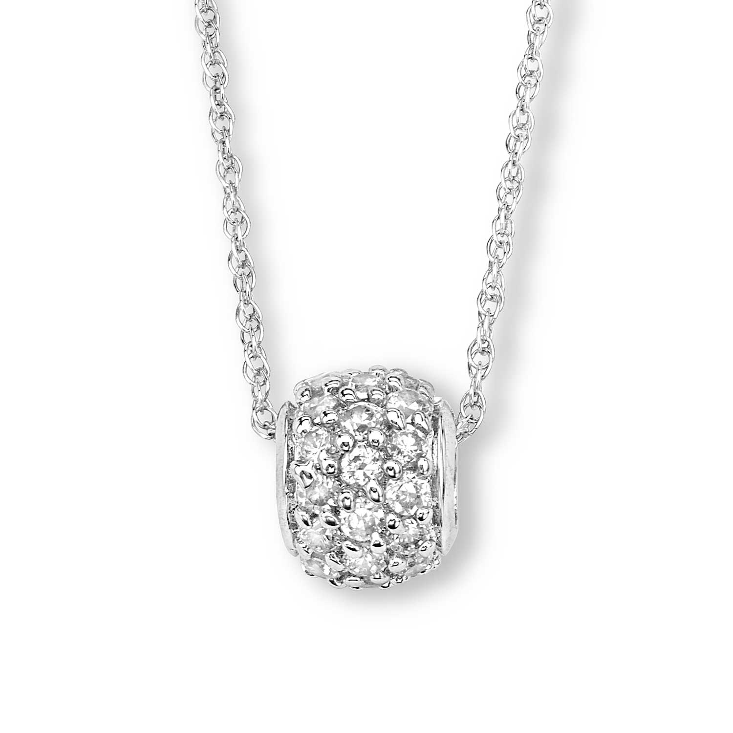 Diamond Pendant Necklace, Sterling Silver