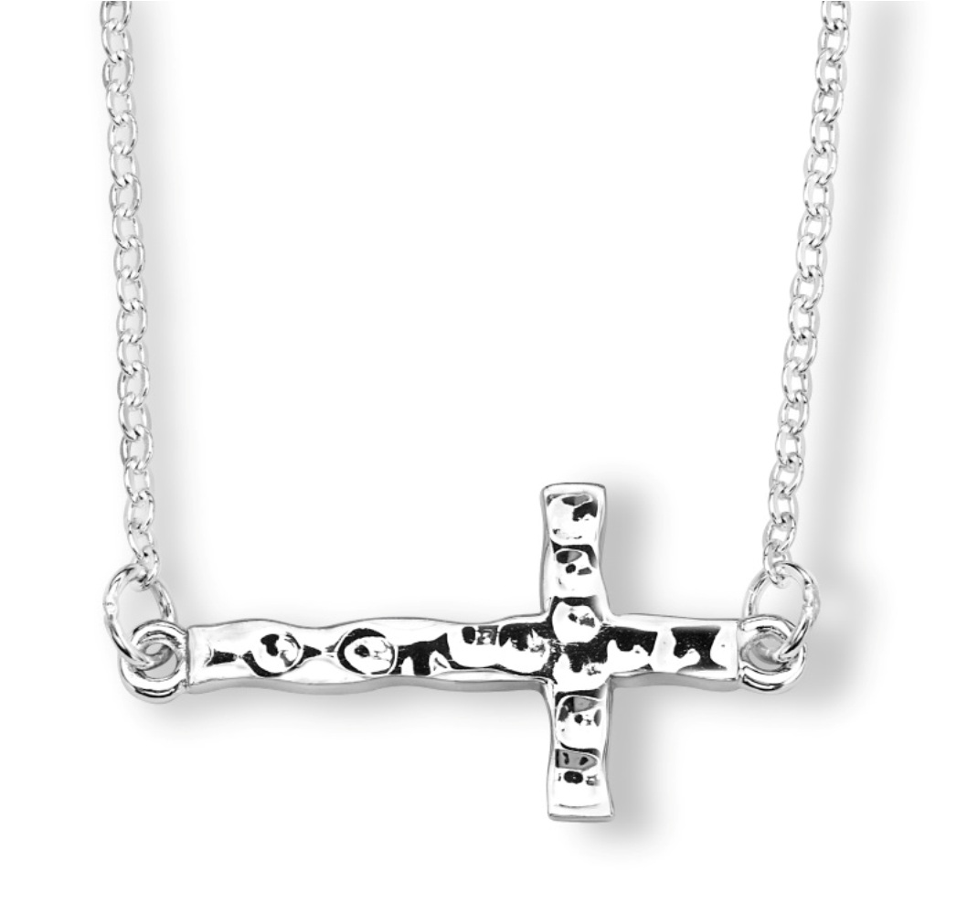 CZ Pendant Necklace, Rhodium Plated Sterling Silver