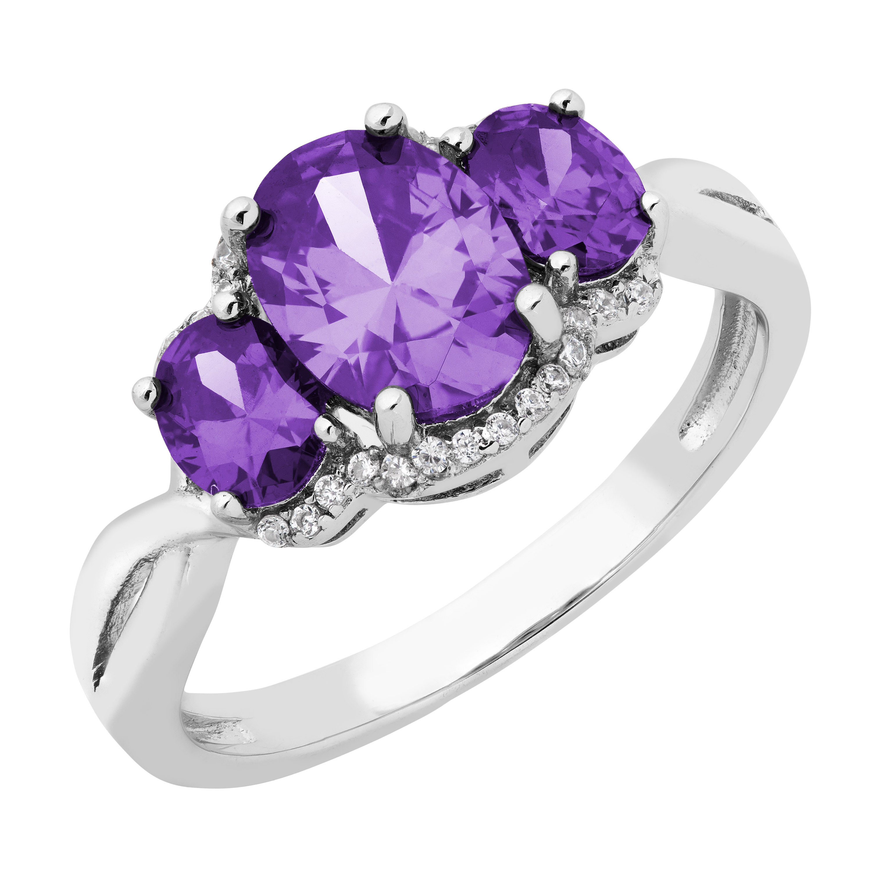 Ring, Rhodium Plated Sterling Silver