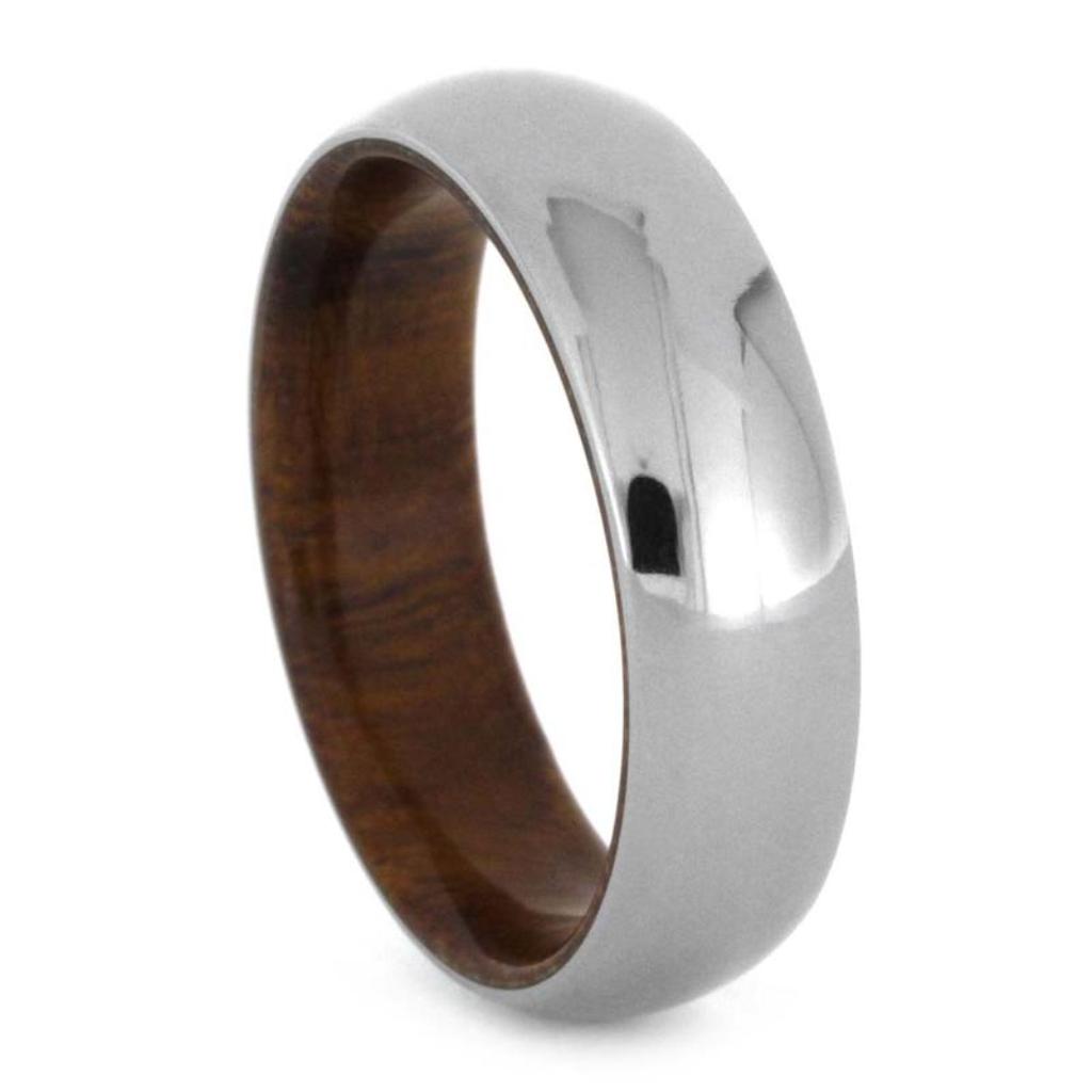 Polished Titanium 6mm Comfort-Fit Ironwood Wedding Band