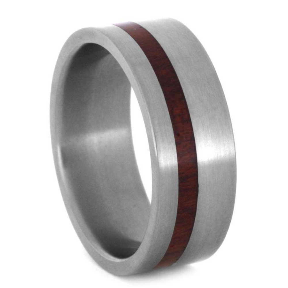 Bloodwood 8mm Matte Titanium Comfort-Fit Wedding Band 