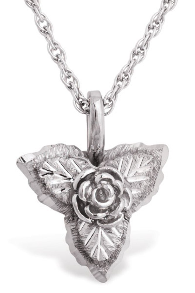 Flower Pendant Necklace, Sterling Silver