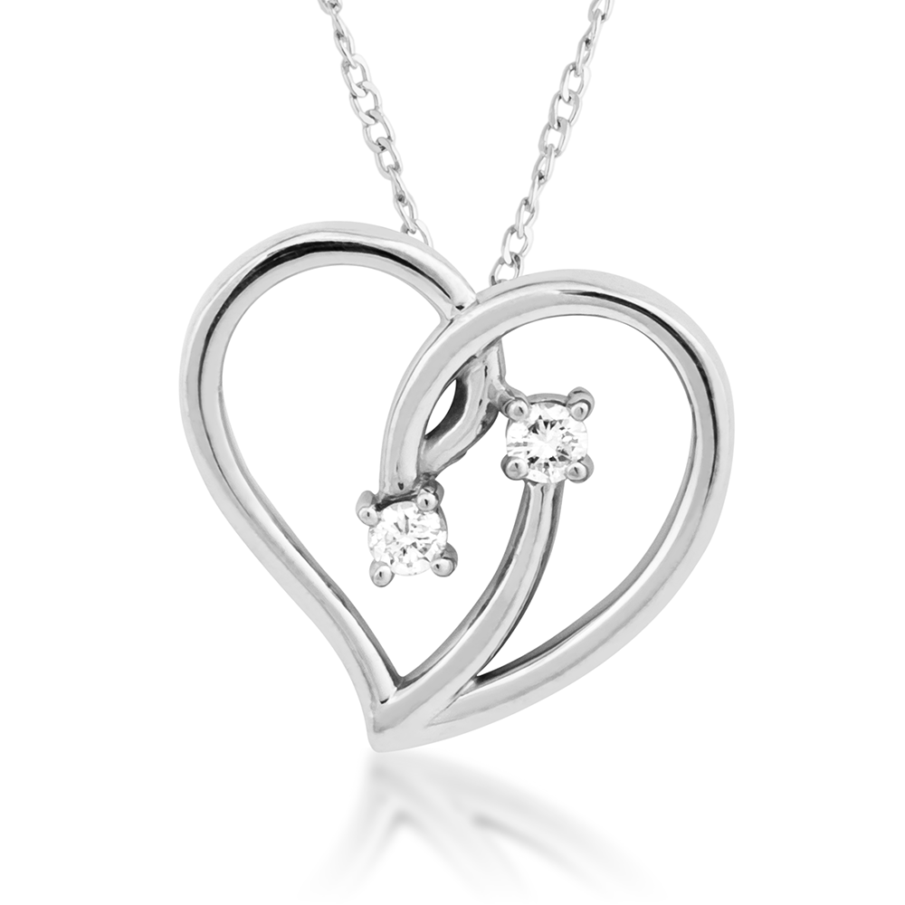 Diamond Pendant Necklace, Sterling Silver