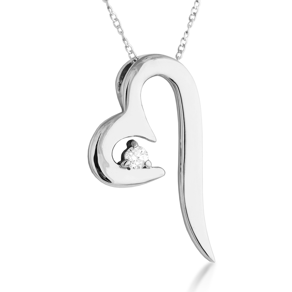 Diamond Pendant Necklace, Sterling Silver