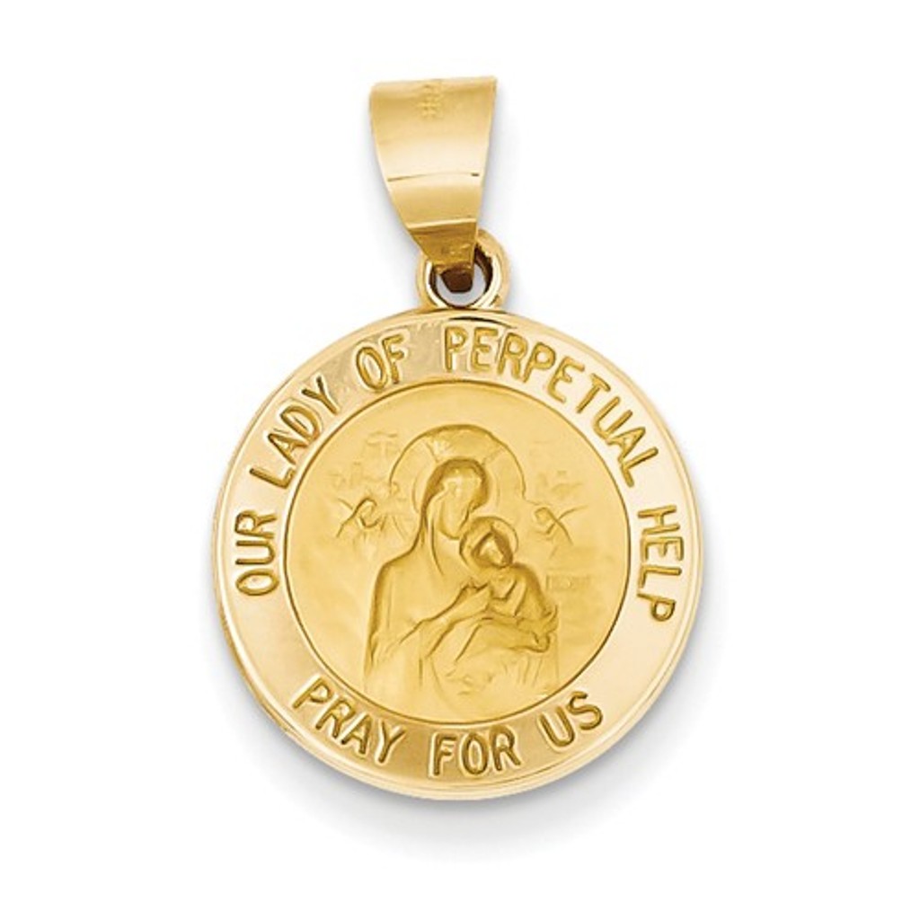 14k Polished And Satin Our Lady Of Perpetual Help Medal Pendant