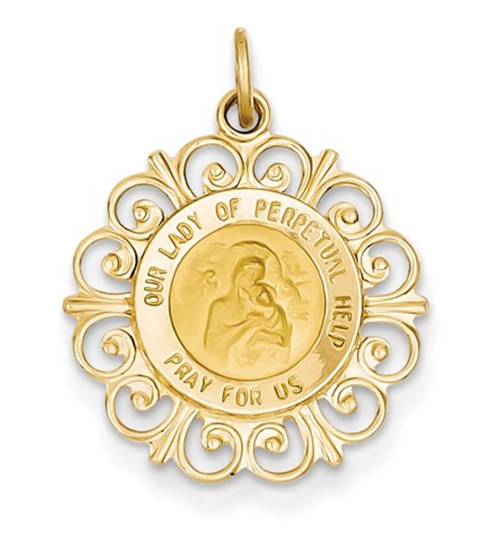 14k Our Lady of Perpetual Help Medal Charm