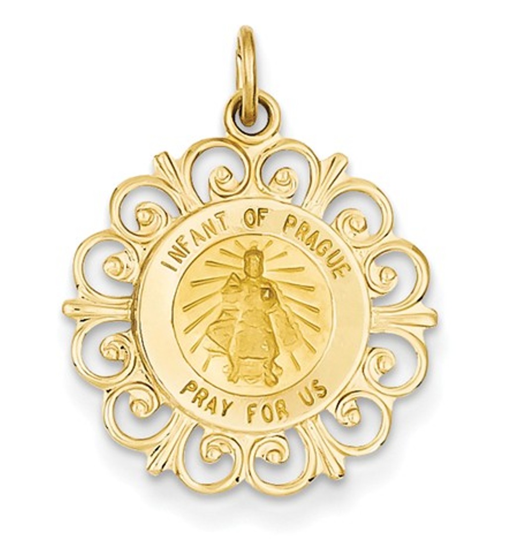 14k Infant of Prague Medal Charm