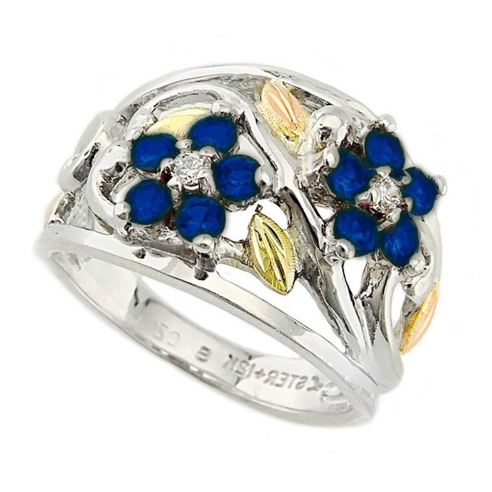 black-hills-gold-on-silver-created-blue-sapphire-birthstone-ring-LR986-SS. 
