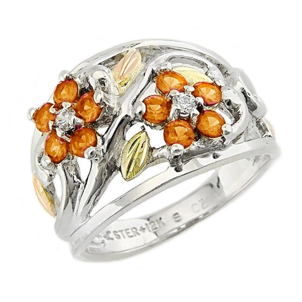 black-hills-gold-on-silver-created-citrine-birthstone-ring-LR986-SS. 