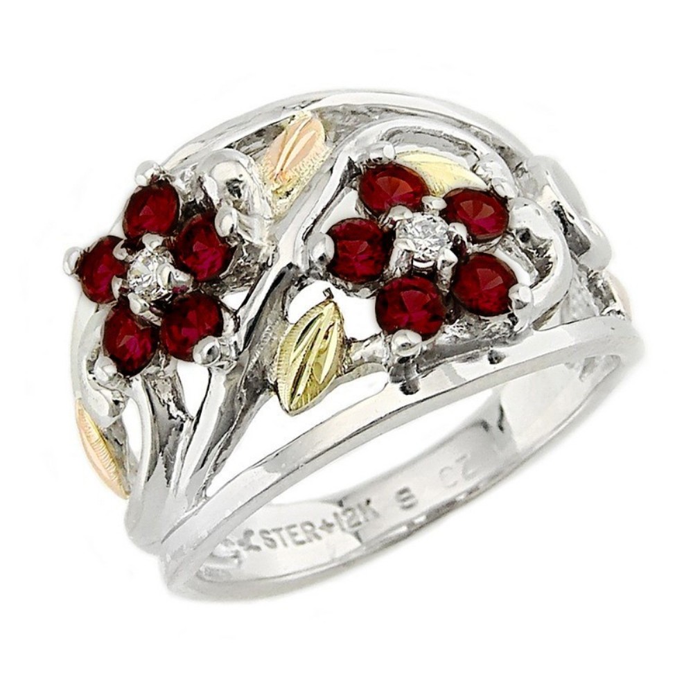 black-hills-gold-on-silver-created-garnet-birthstone-ring-LR986-SS. 